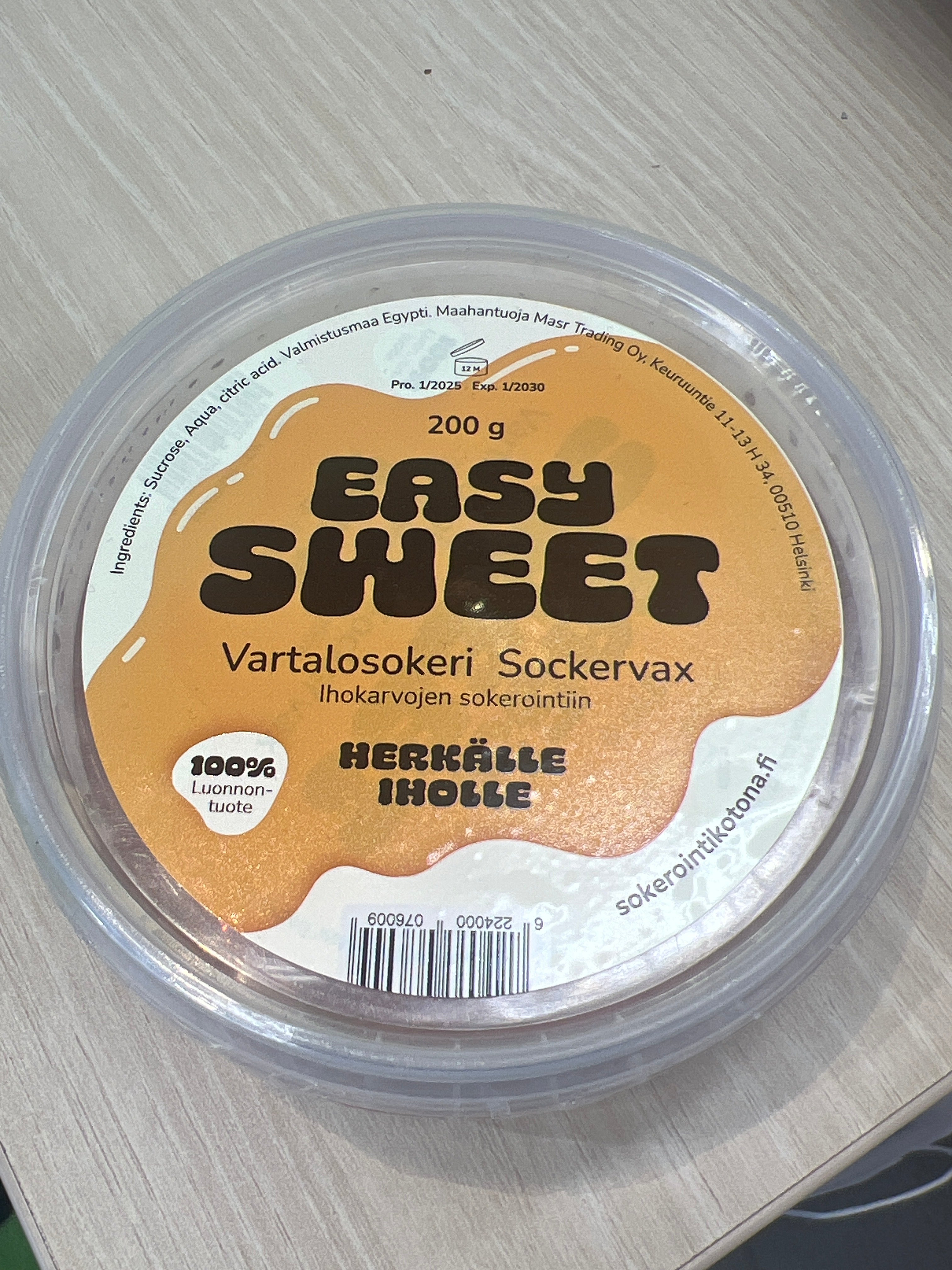 EASY SWEET Vartalosokeri herkälle iholle