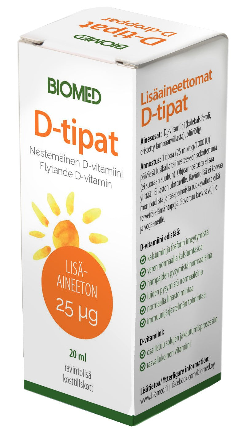 Biomed D-tipat 20 ml, 25ug/tippa