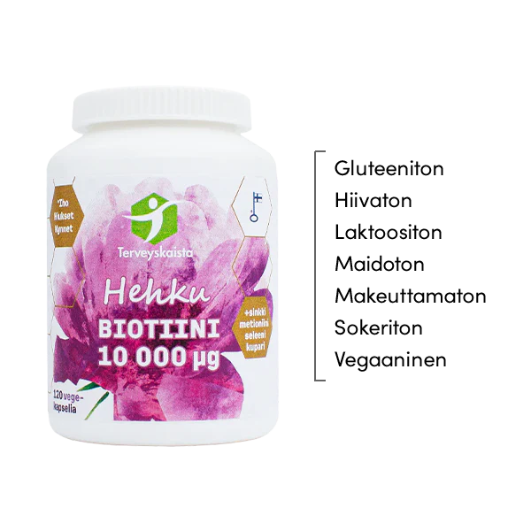 Hehku Biotiini 10 000µg 120 kaps.