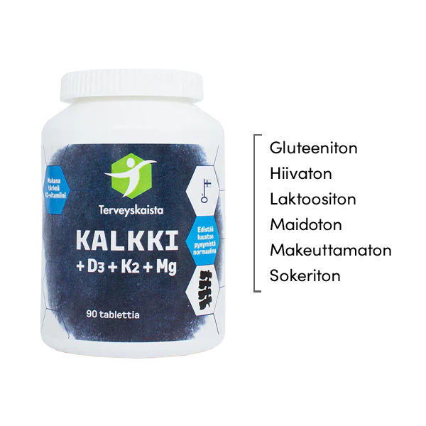 Terveyskaistan Kalkki + D3+K2+MG 90tbl.