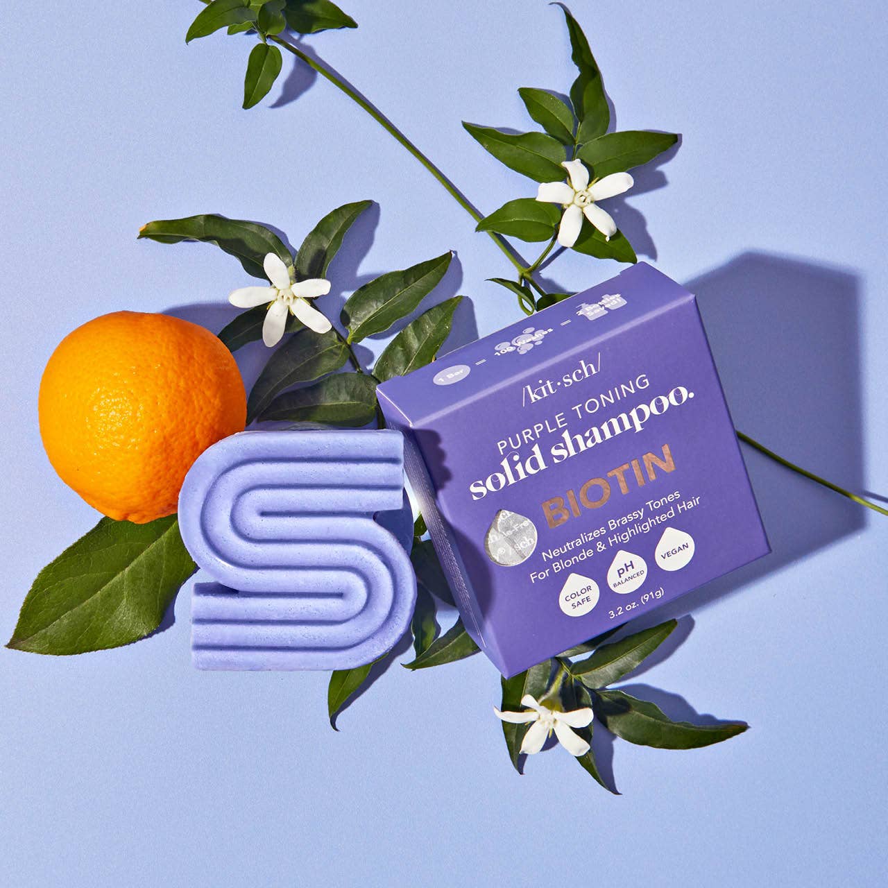 Purple Toning Solid Shampoo Bar, Kirkastava shampoopala vaaleille hiuksille