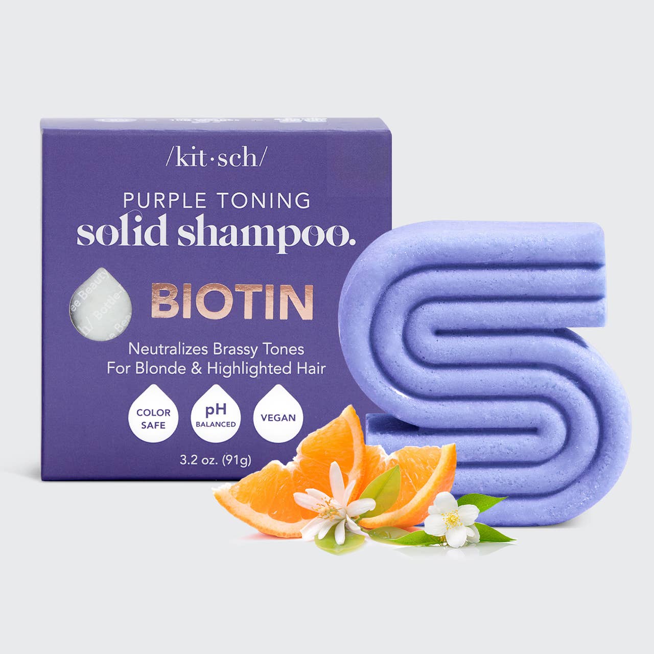 Purple Toning Solid Shampoo Bar, Kirkastava shampoopala vaaleille hiuksille