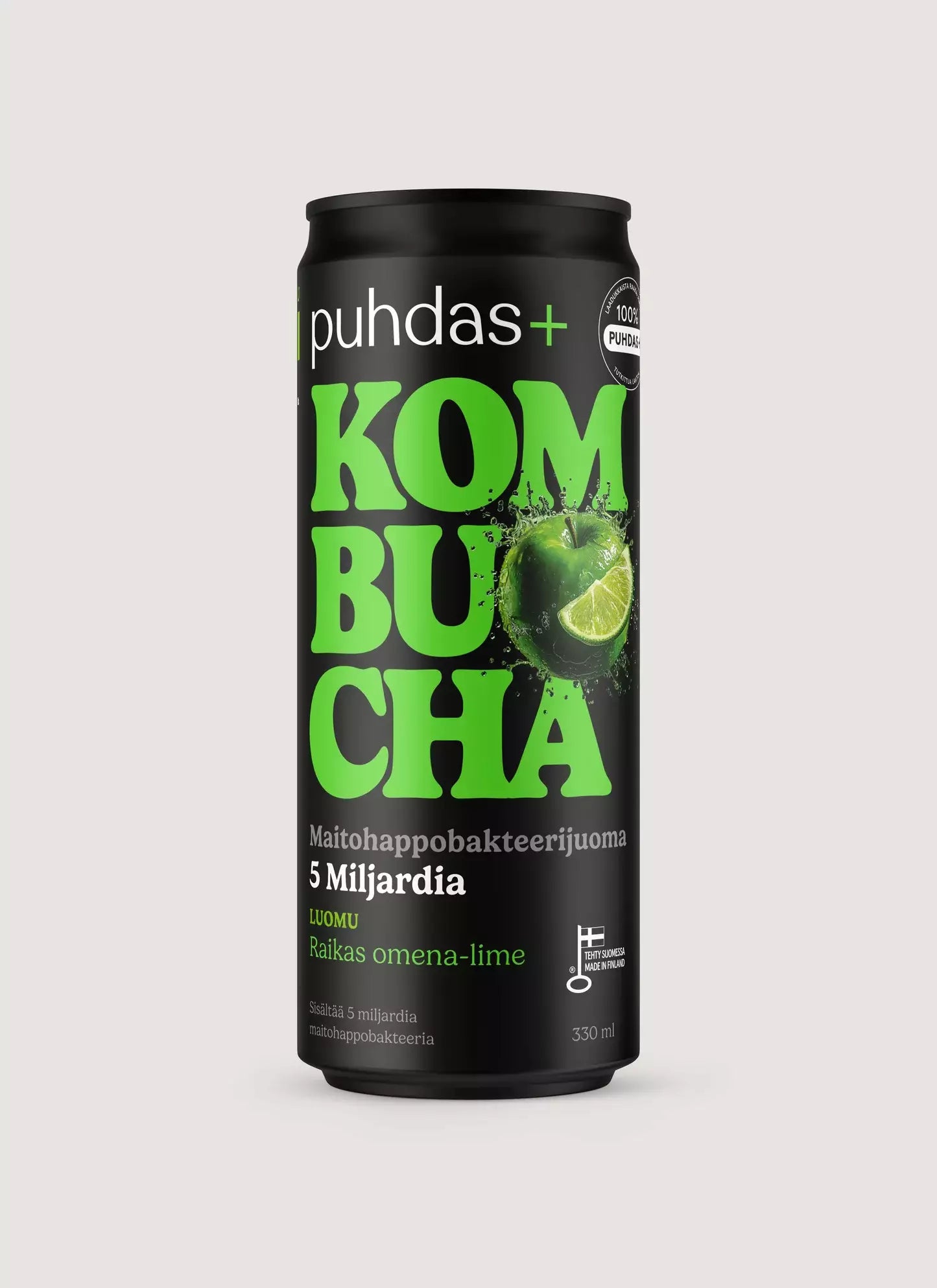 puhdas+ Kombucha Raikas Omena Lime
