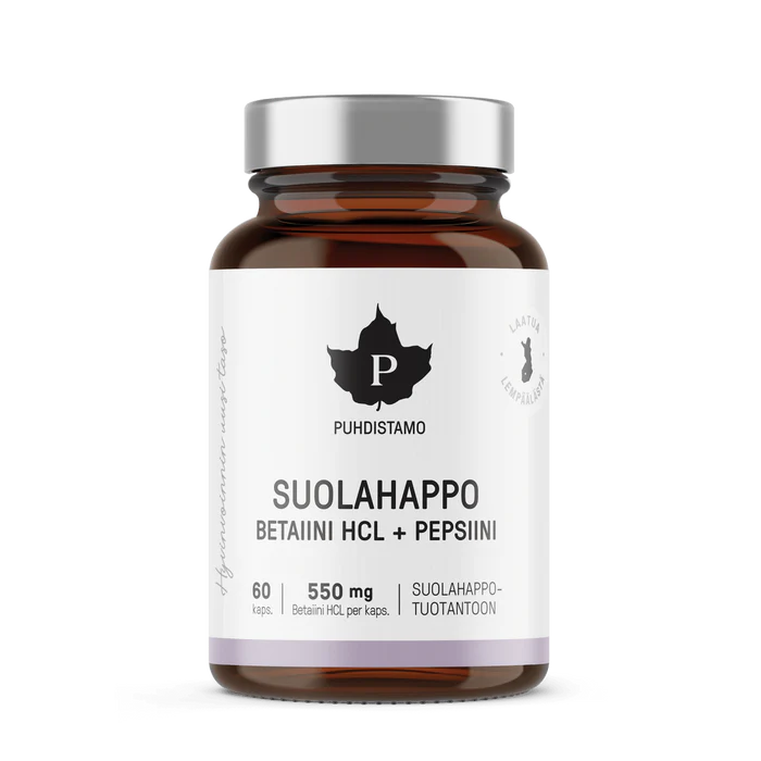 Betaine HCL- suolahappo 60 kaps.