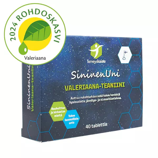Terveyskaistan SininenUni Valeriaana-teaniini 40tbl.