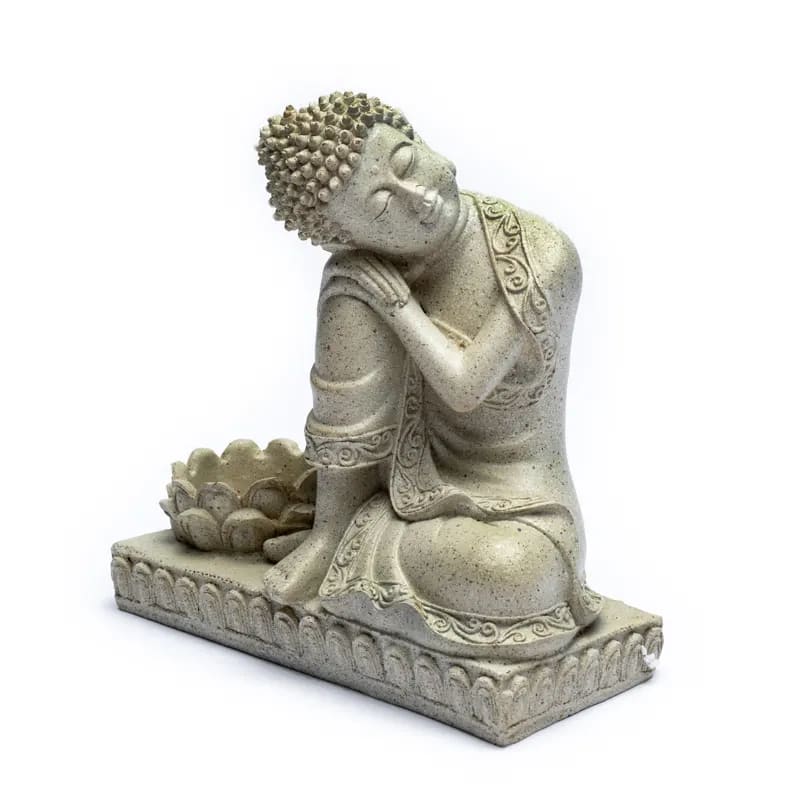 Buddha tuikkutelineellä, harmaa