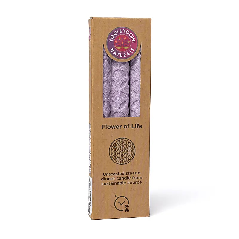 Kynttilä Elämän Kukka Liila,  3 kpl