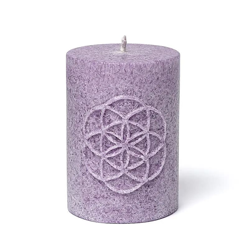 Kynttilä Seed of Life, violetti 5,5 x 8 cm