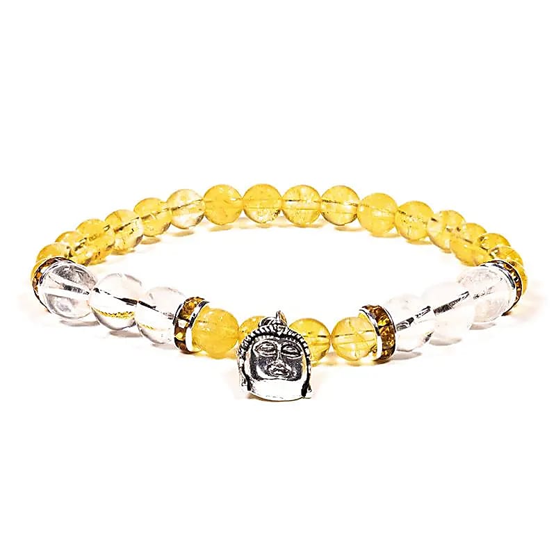 Kirkas Kvartsi & Sitriini Kristallirannekoru – Buddha