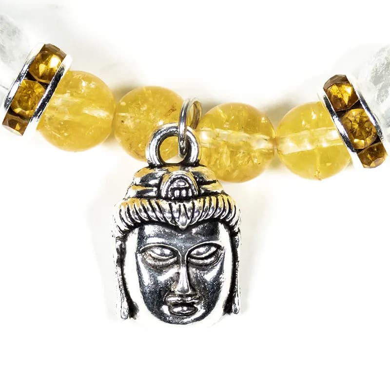Kirkas Kvartsi & Sitriini Kristallirannekoru – Buddha