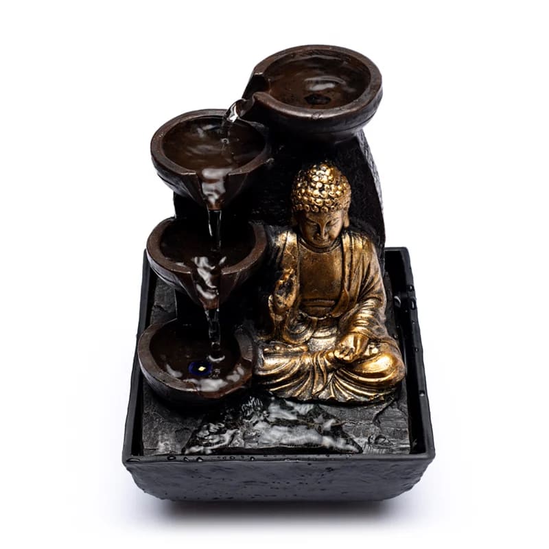 Buddha-pöytävesisuihkulähde LED-valolla – Feng Shui sisustukseen