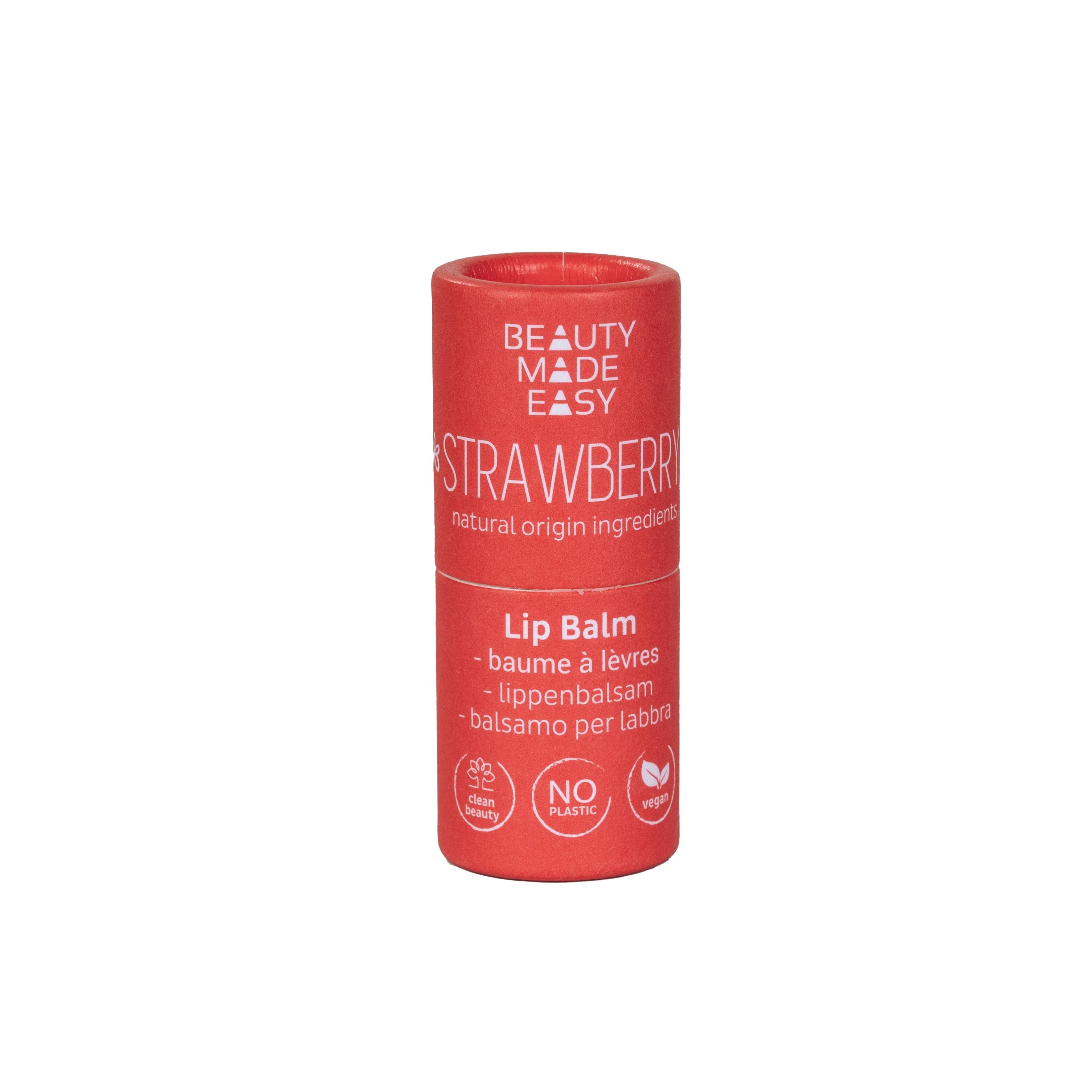 Vegan Paper Tube Lip Balm - Strawberry