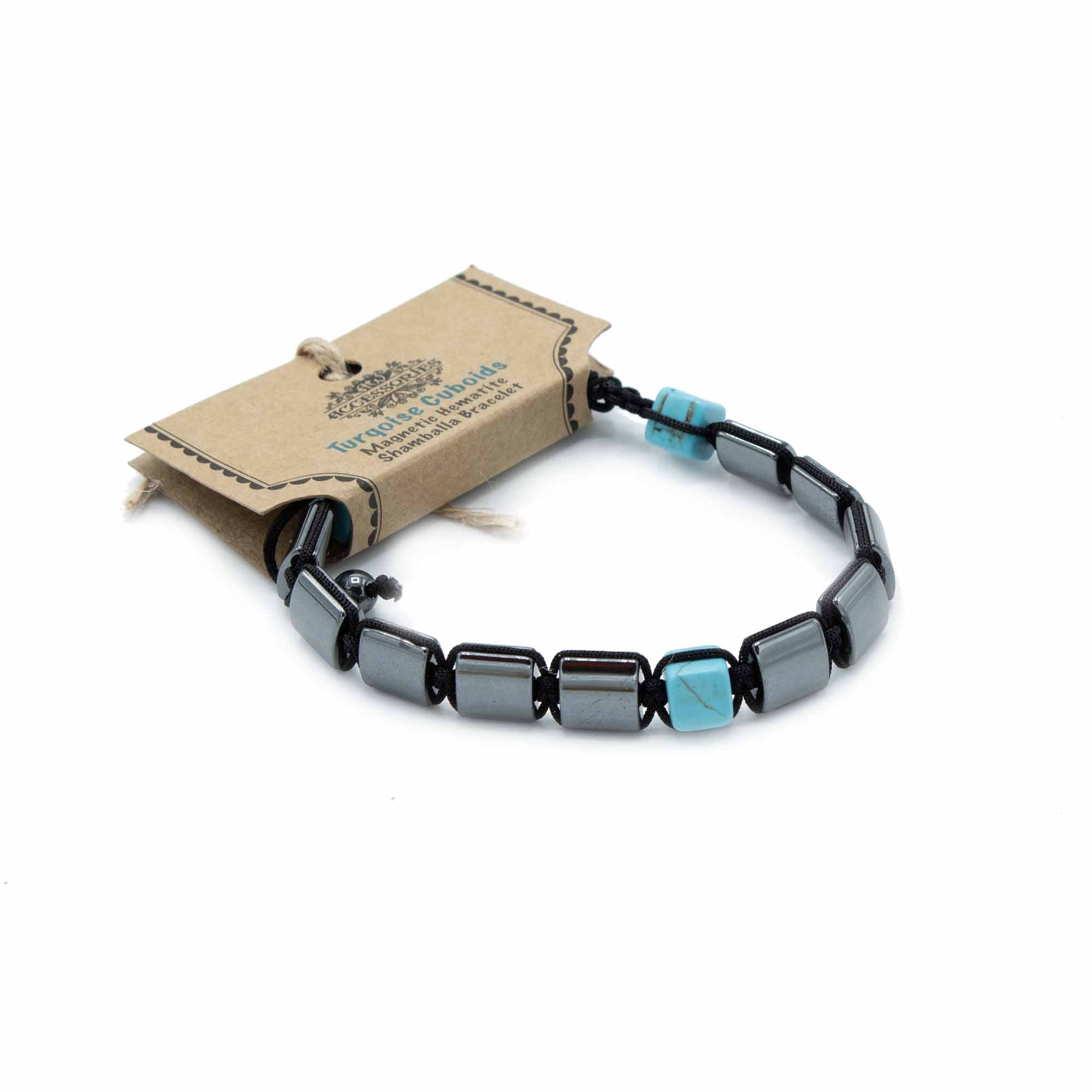 Magneettinen Hematiitti-Turkoosi Shamballa-rannekoru