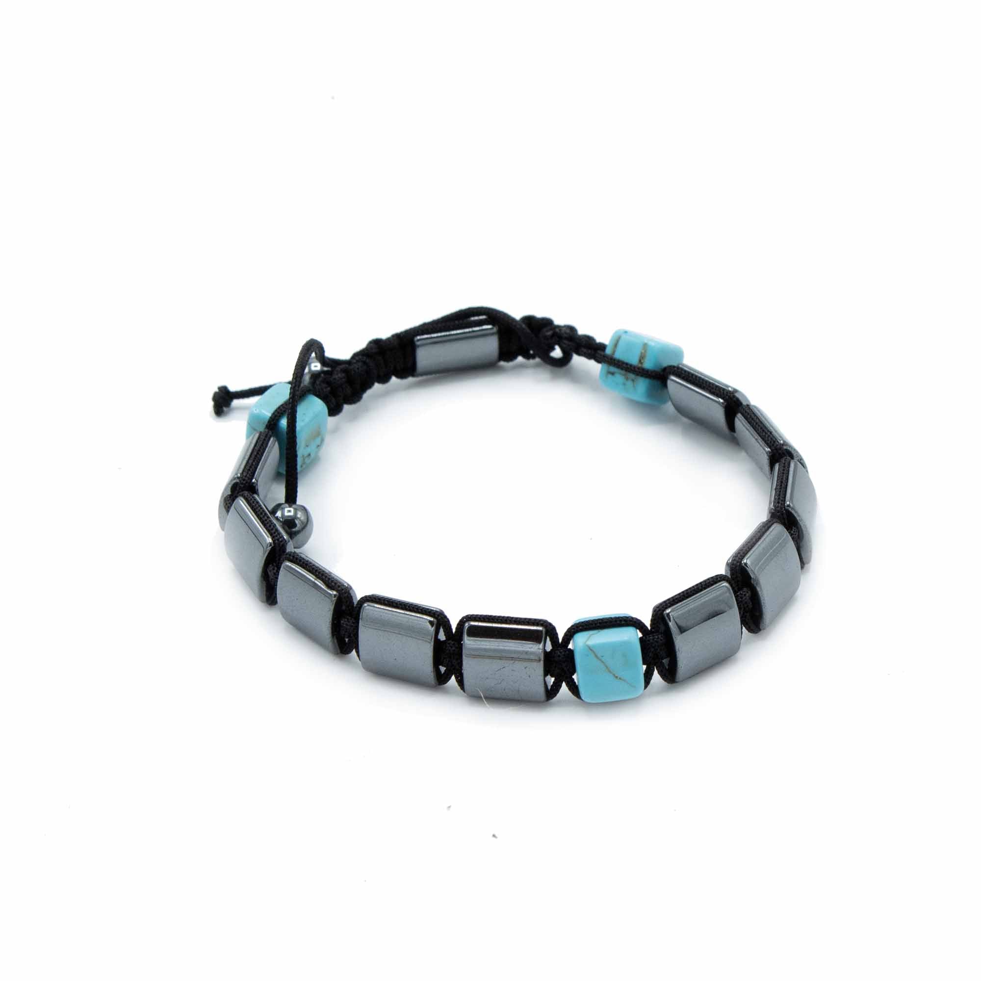 Magneettinen Hematiitti-Turkoosi Shamballa-rannekoru