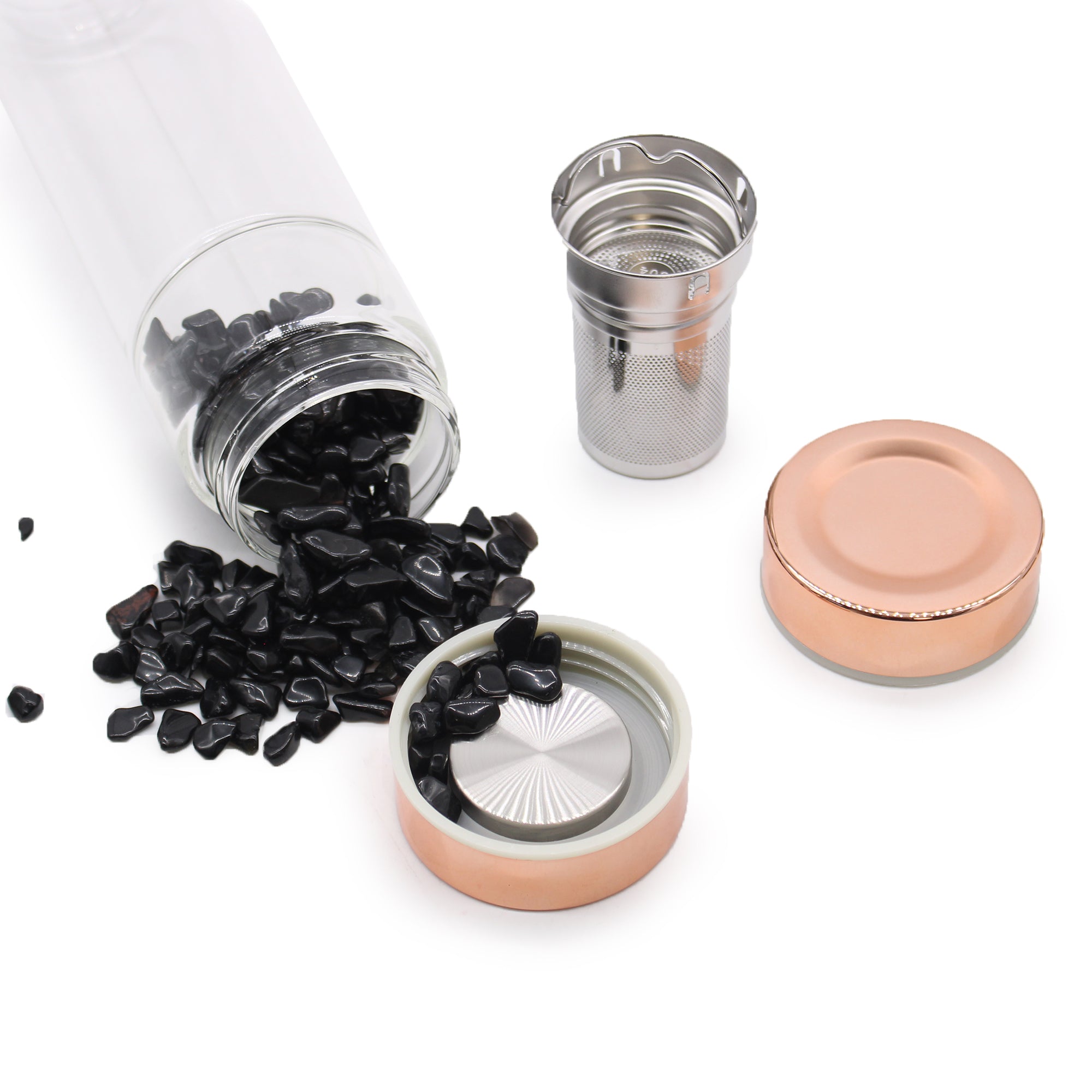 Lasipullo teesiivilällä 500ml- Onyx