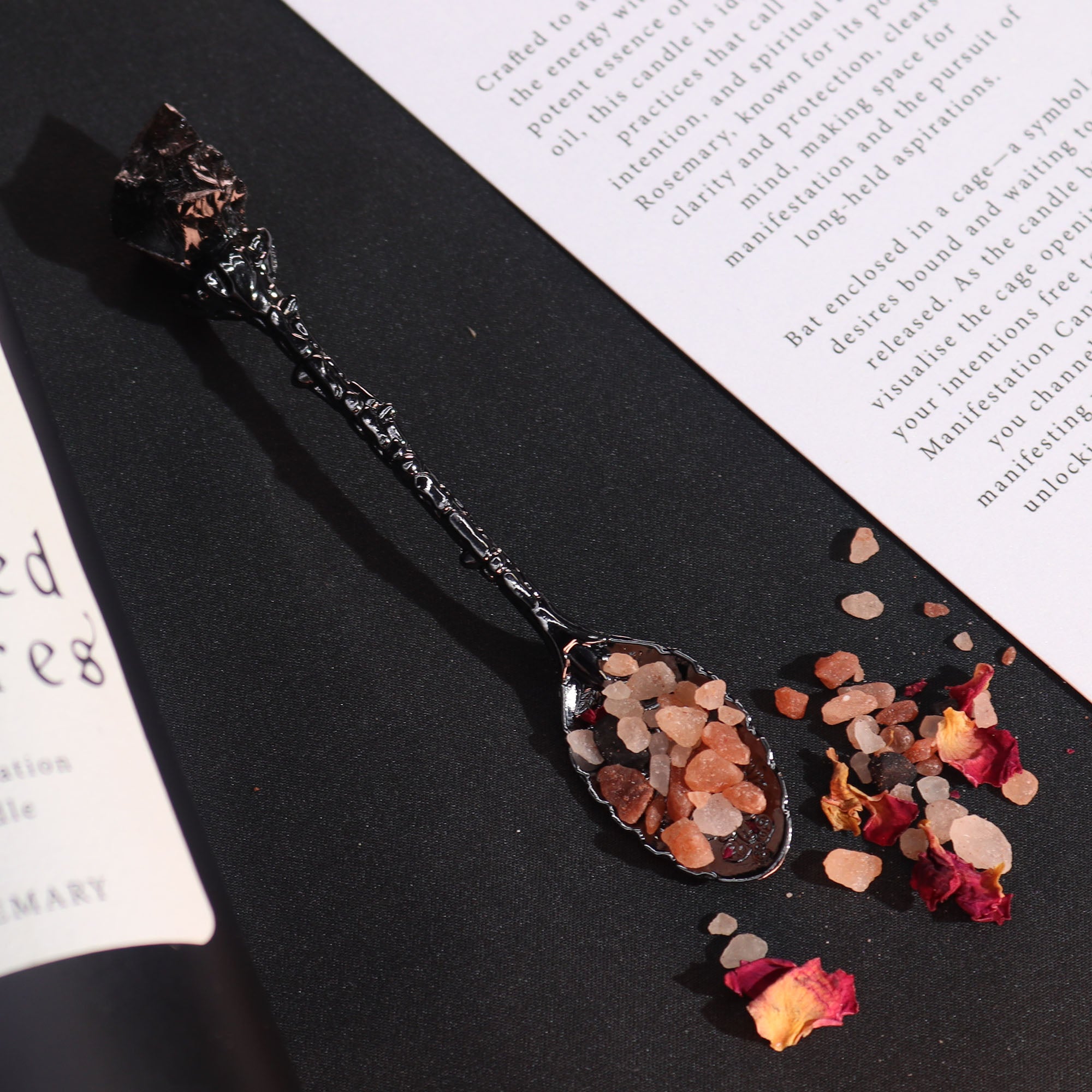 Dark Silver Gemstone Crystal Witch Spoons - kristallilusikkasetti 7 kpl