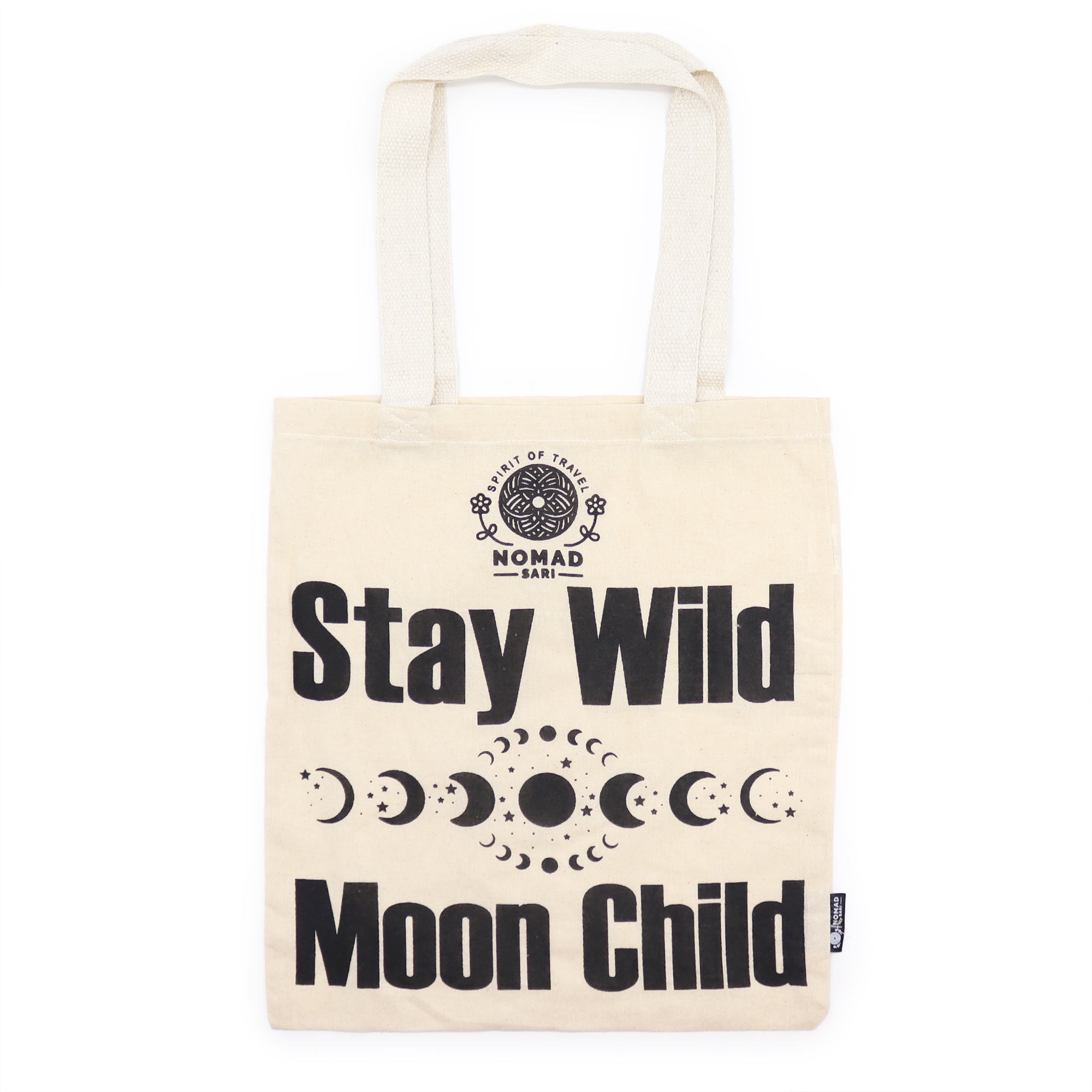 Puuvillakassi Stay Wild, Moon Child 40x26cm