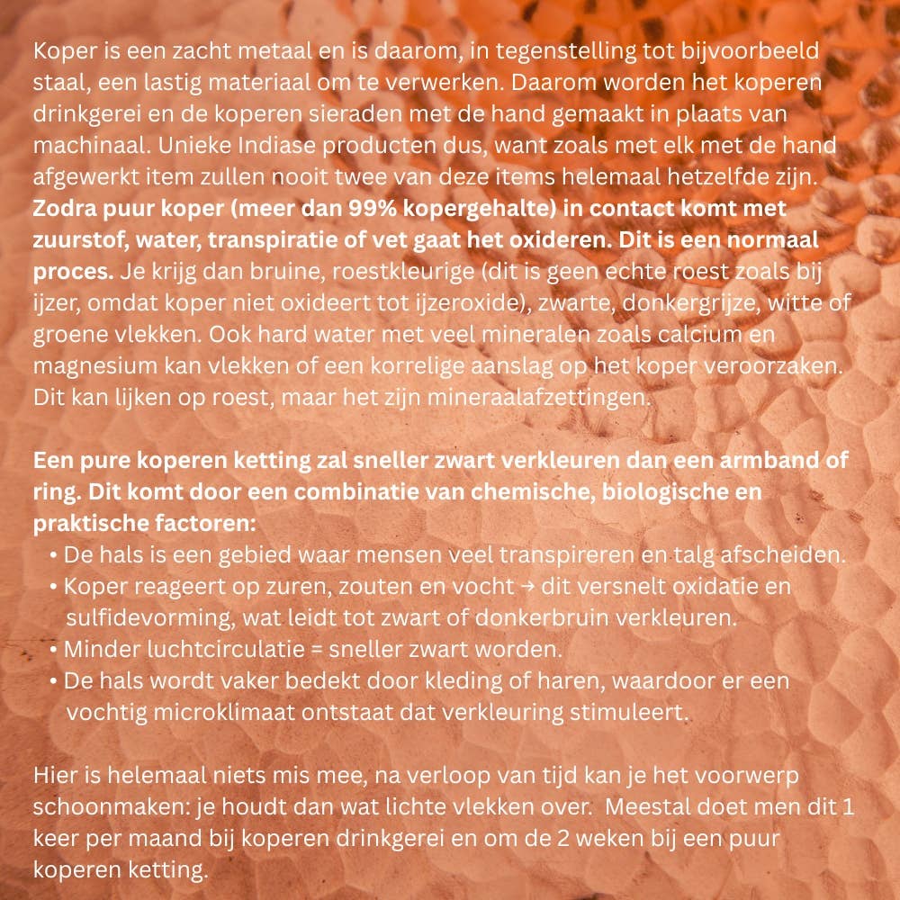 Kuparikaulakoru 48 cm | Puhdas kupari – käsintehty