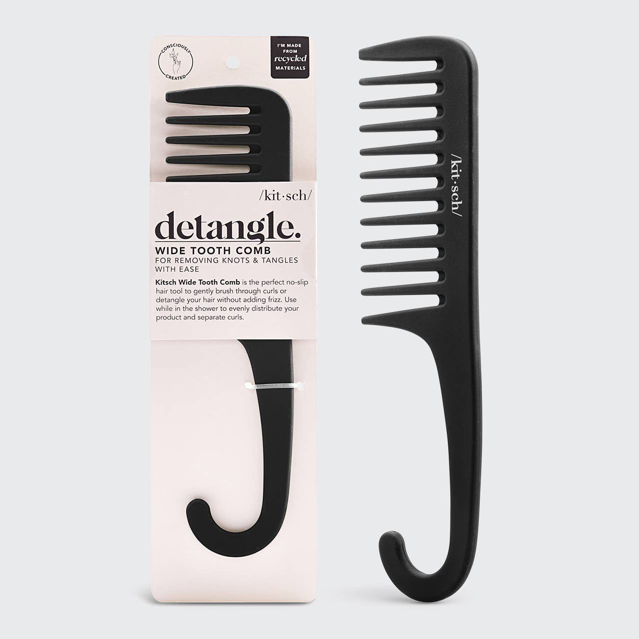 Wide Tooth Comb in Recycled Plastic, Kampa kierrätysmuovista