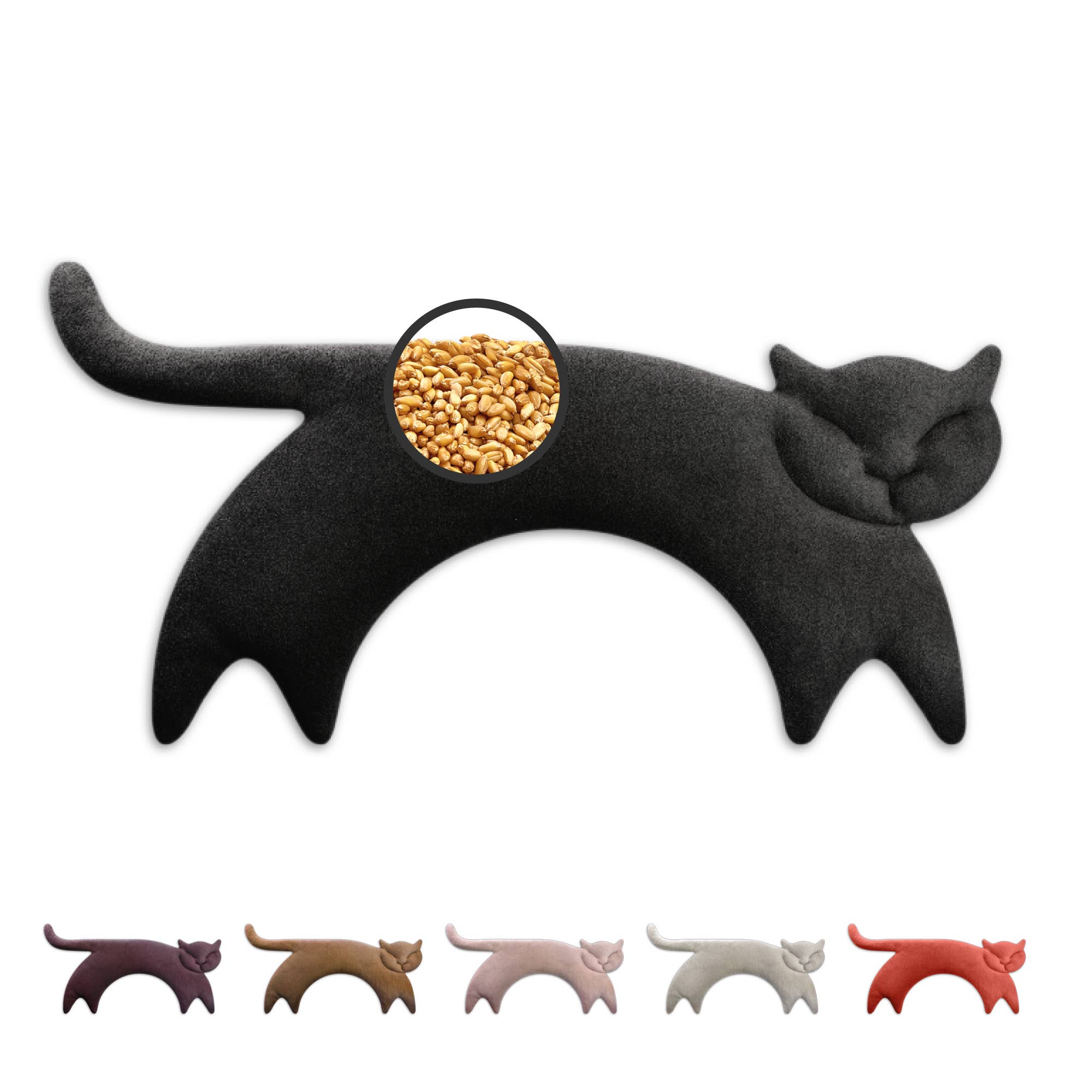 Leschi kissa – vehnätyyny 23 × 47 cm - luomupuuvilla