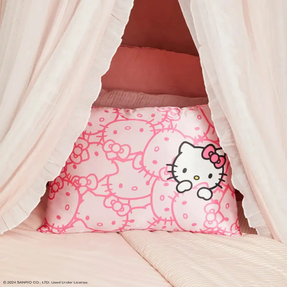 Kitsch Hello Kitty x Kitsch Pillowcase - Pink Kitty Faces