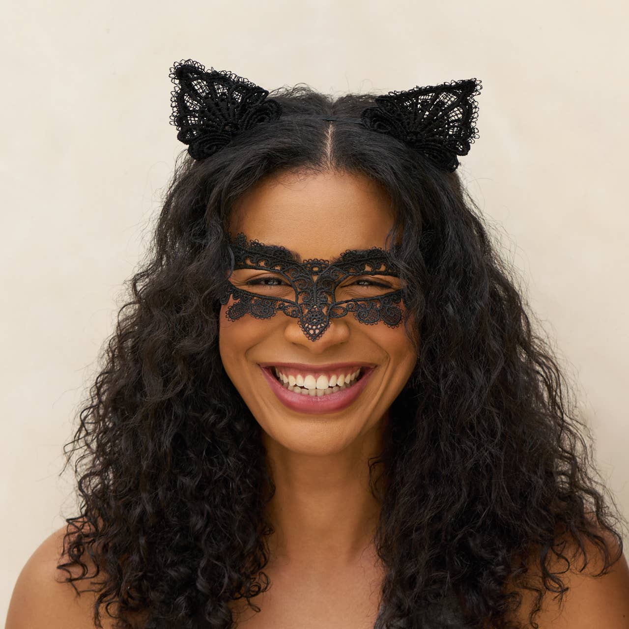 Kitsch Hiuspanta & Naamio 2 osaa - Black Cat
