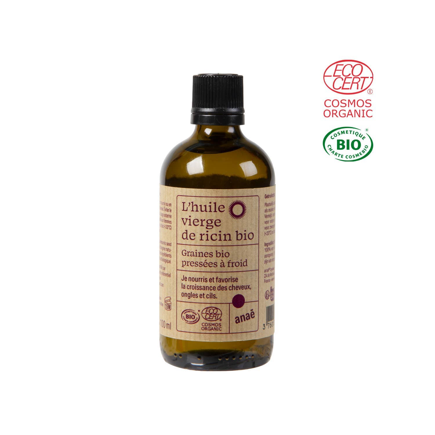 Luomu Risiiniöljy – Kylmäpuristettu (100 ml)