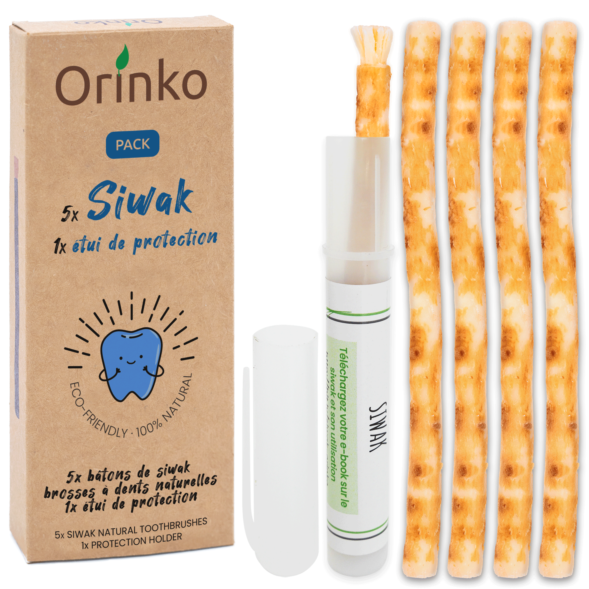 Miswak  ( Siwak)  x5 + suojakotelo