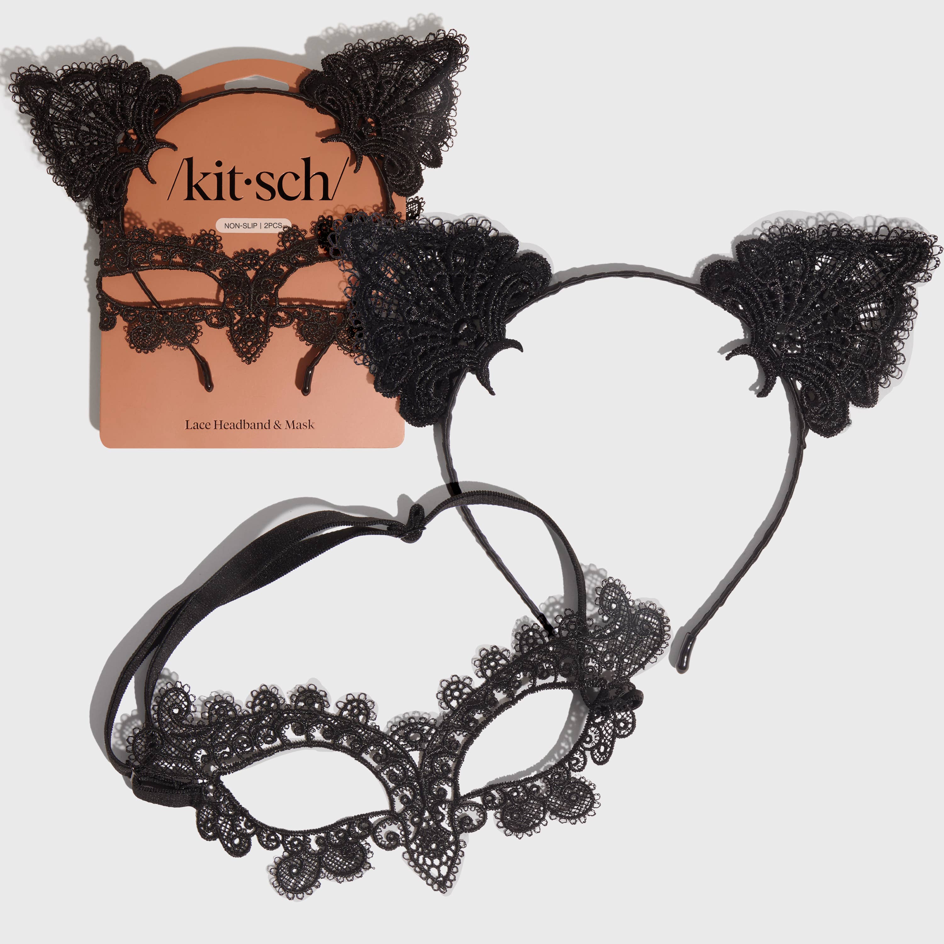 Kitsch Hiuspanta & Naamio 2 osaa - Black Cat