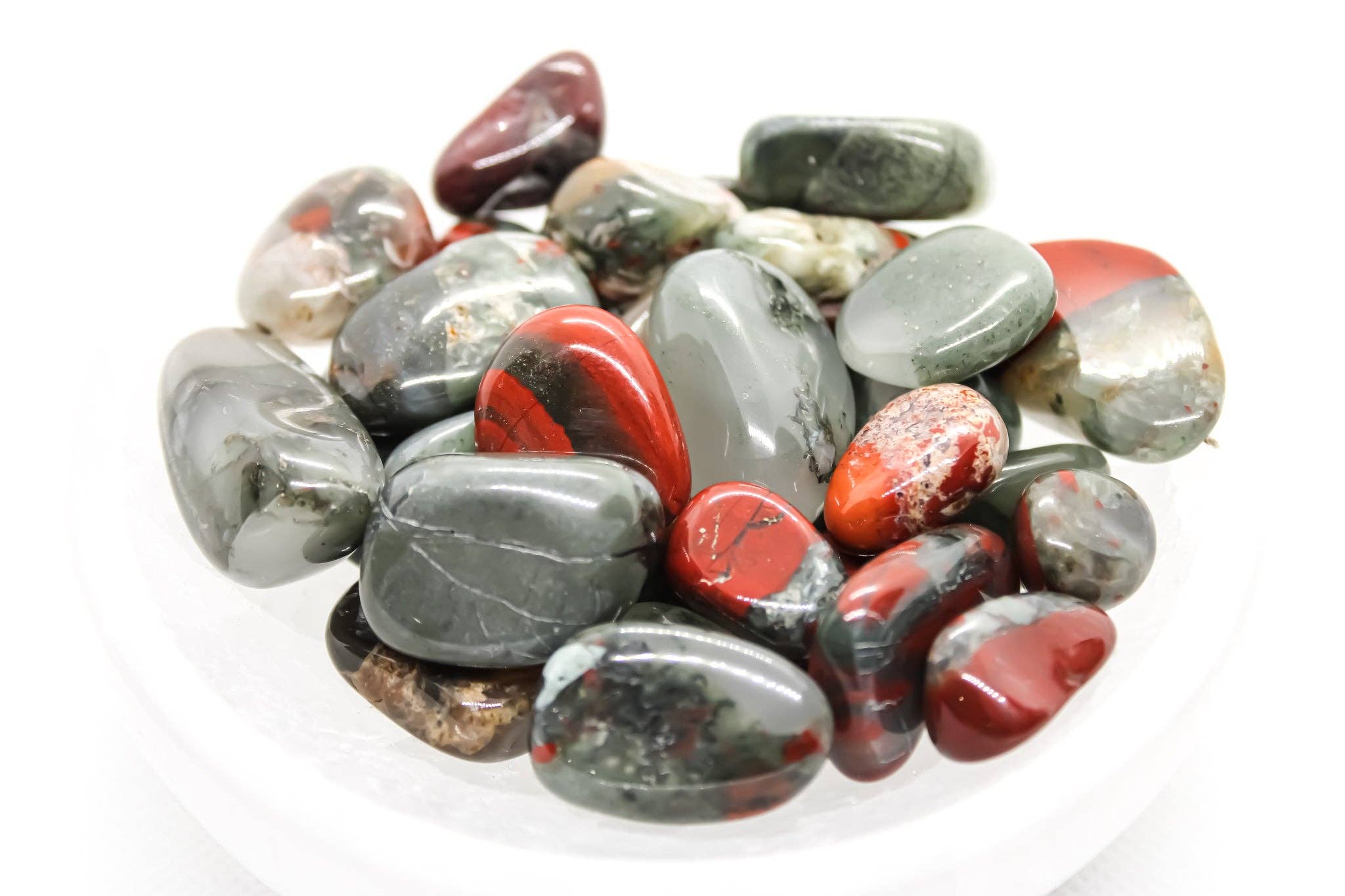 Rumpuhiottu African Bloodstone - Verikivi 20-30mm, M-koko