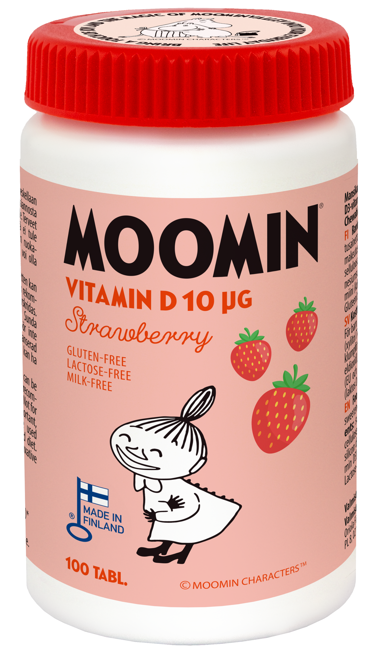 Moomin D-vitamiini 10ug mansikka purutabletti 100kpl