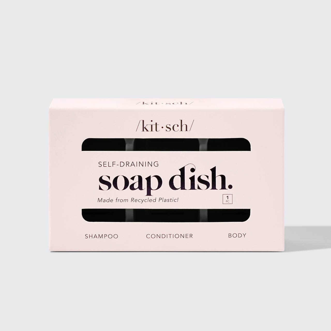 Self-Draining Soap Dish - Black, saippua-alunen