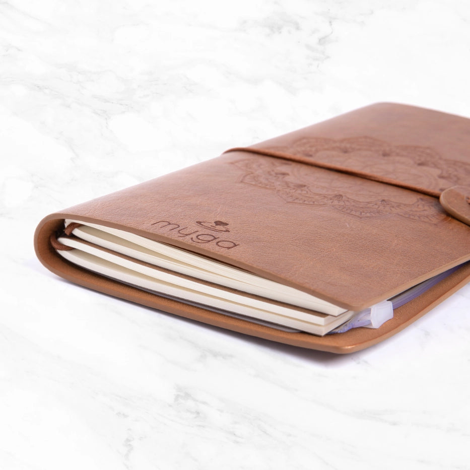 Muistikirja Magic Mandala, Brown with Amethyst