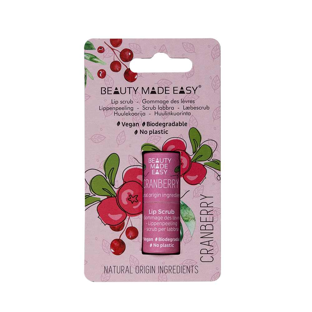 Vegan Paper Tube Lip SCRUB- Cranberry