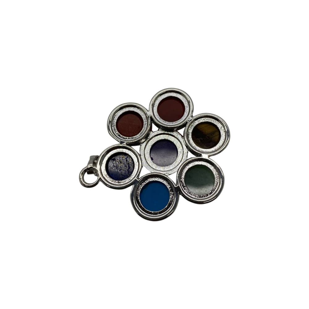 Flower Brass Gemstone Pendant