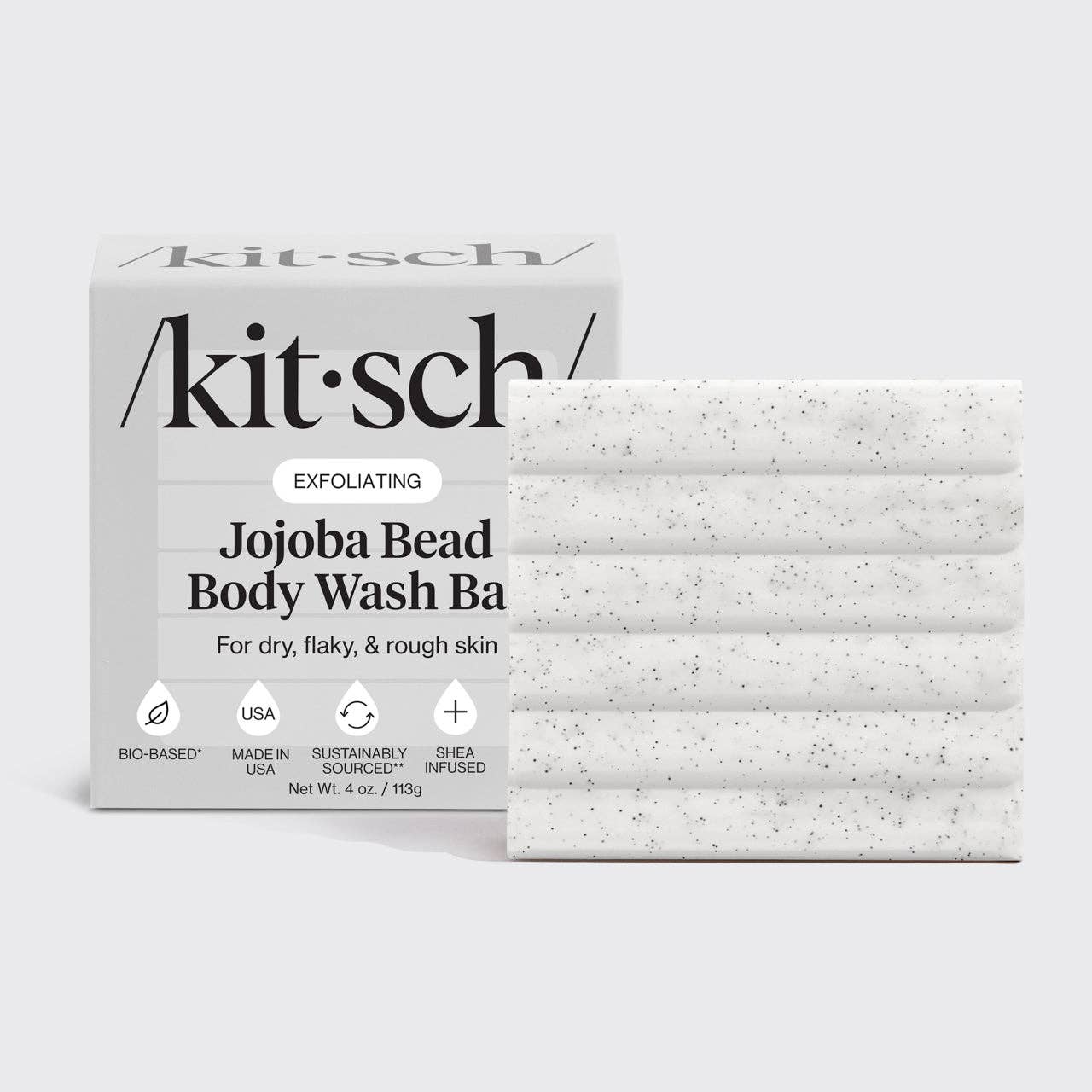Kitsch Jojoba Bead Exfoliating Body Wash Bar - Kuoriva palasaippua