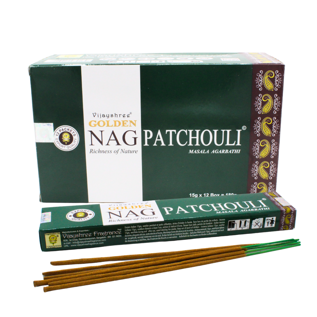 Golden Nag Patchouli Incense 15 Grams