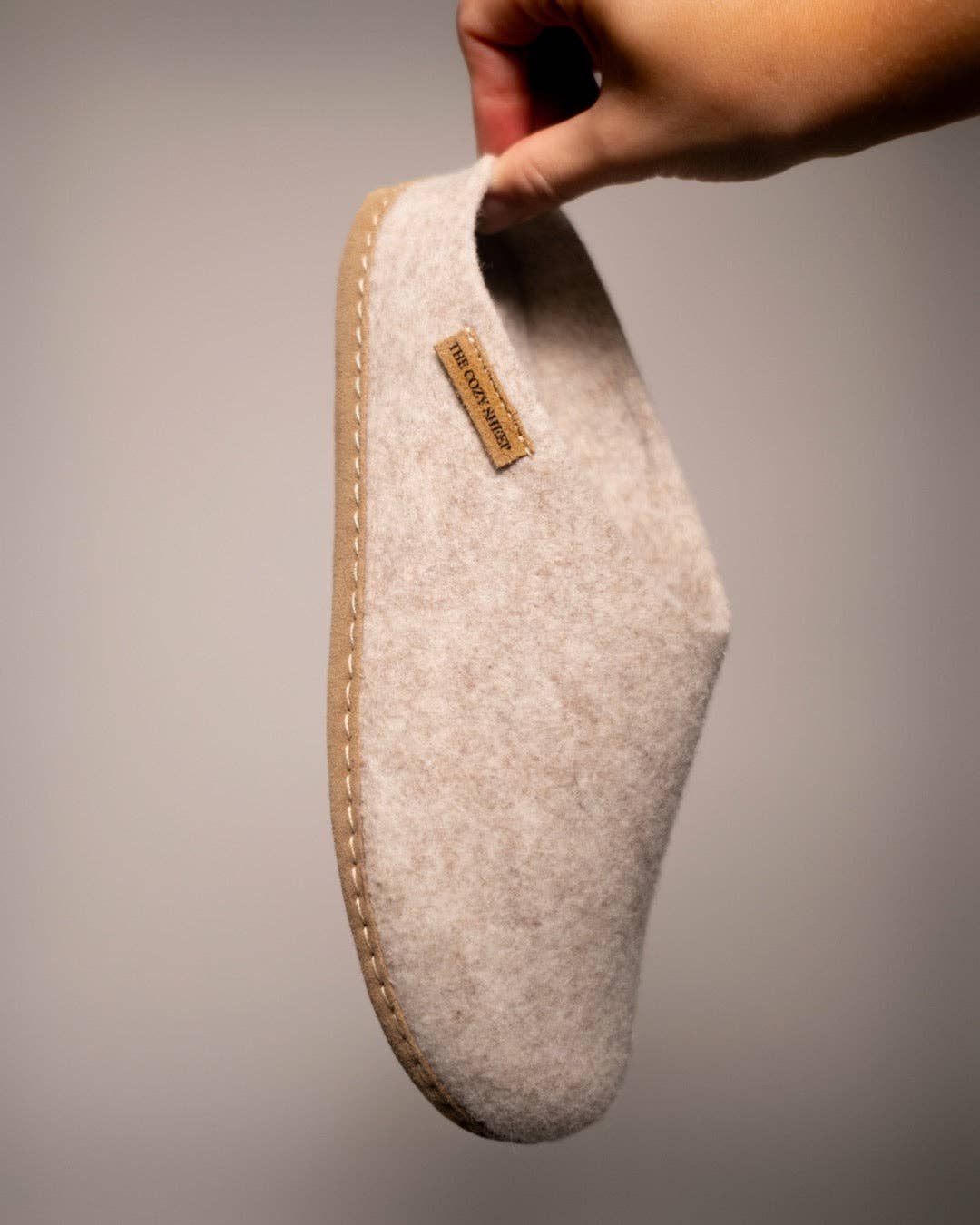 Lampaanvillatohvelit - beige, nahkapohja