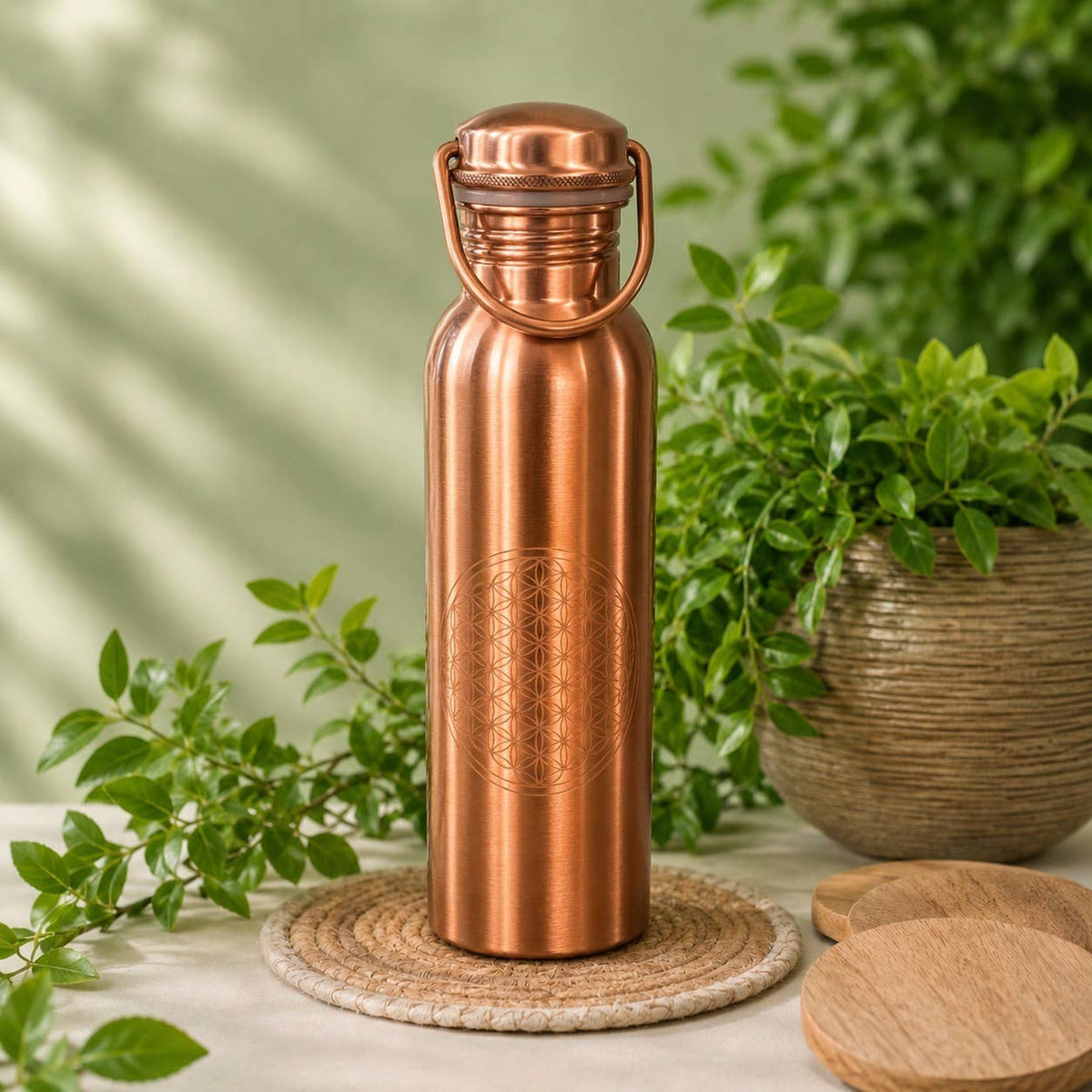 Elämänkukka-kuparipullo 750 ml