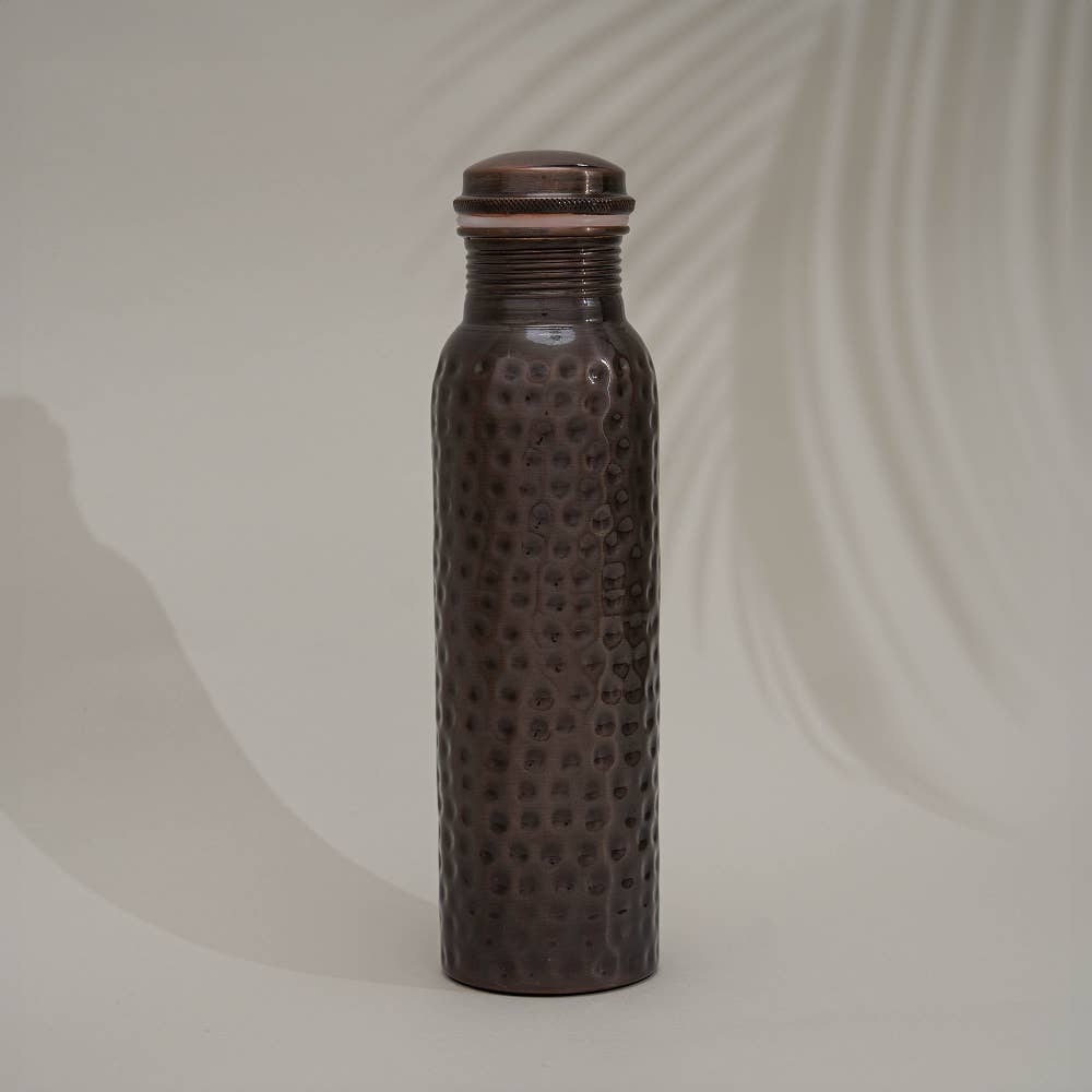 Ren kopparvattenflaska, hamrad antik ± 950 ml (tung)