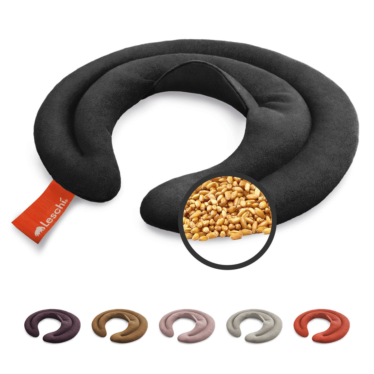 Organic grain pillow, microwave-safe, half-moon heating pad