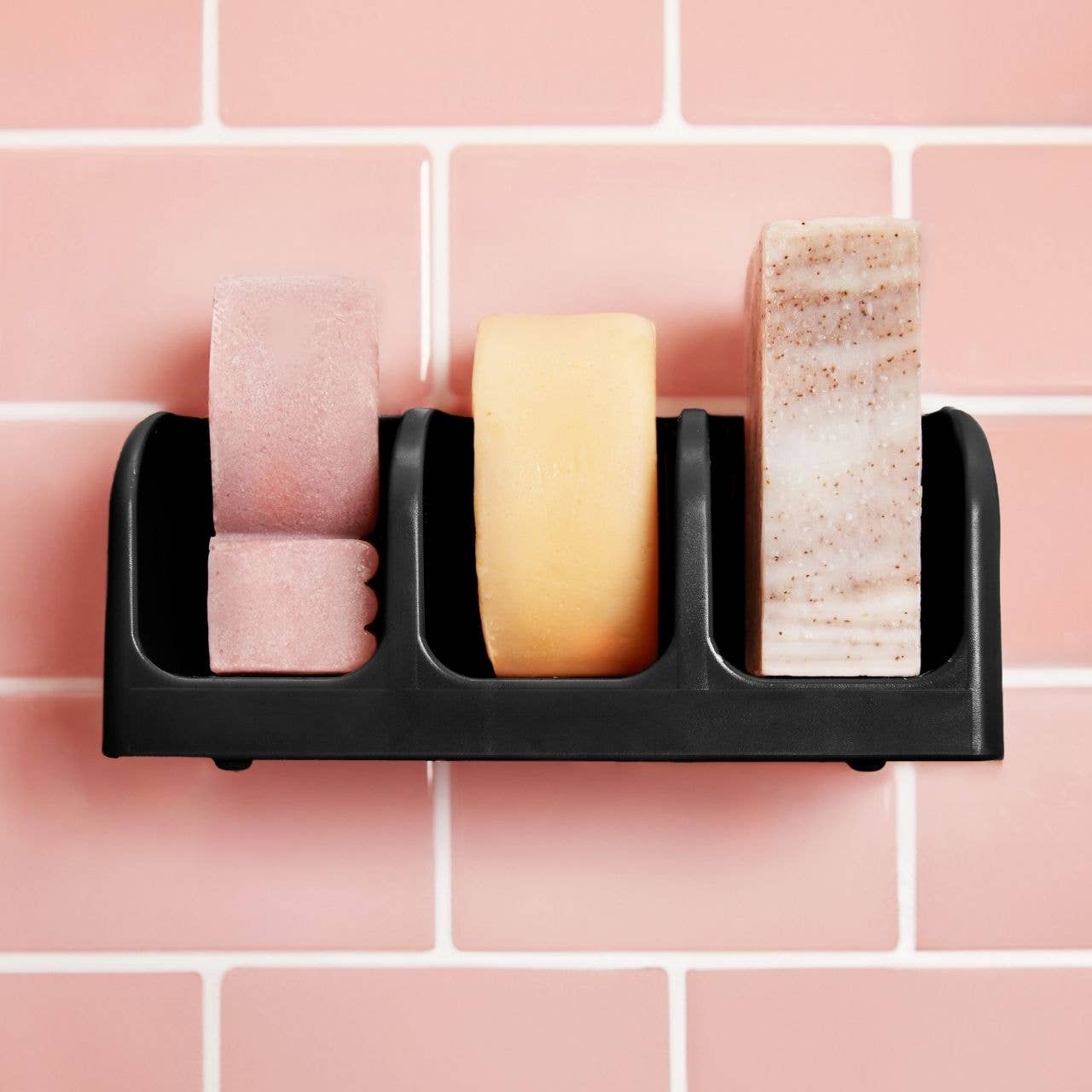 Self-Draining Soap Dish - Black, saippua-alunen