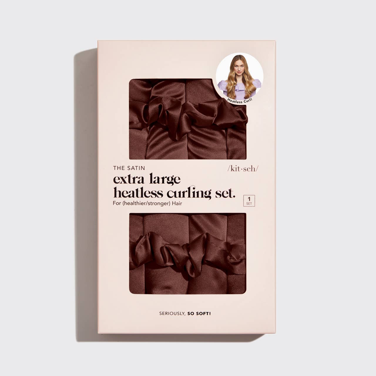 Kitsch The Satin XL Heatless Curling Set - Chocolate