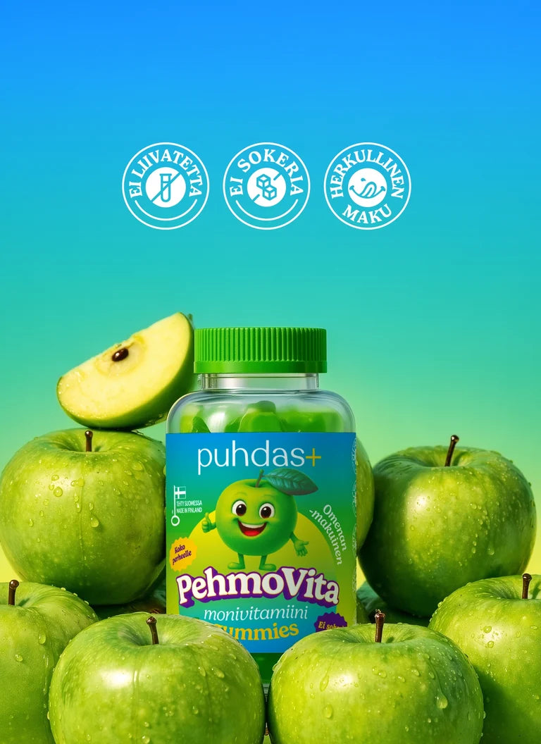 puhdas+ PehmoVita äpplegummies 75 st>xpath