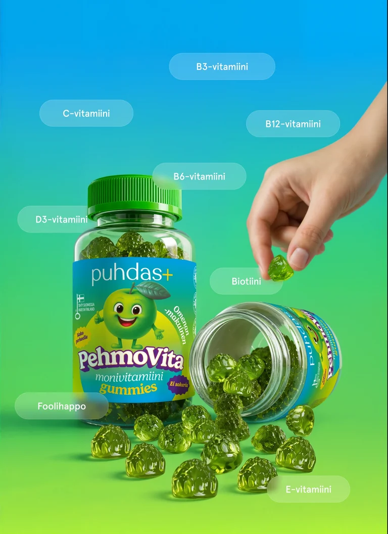 puhdas+ PehmoVita äpplegummies 75 st>xpath