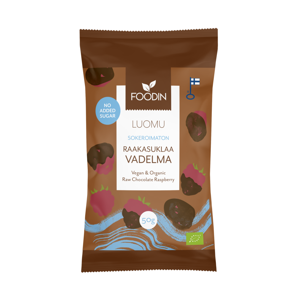 Foodin - Raakasuklaavadelma (L) 50g, sokeriton