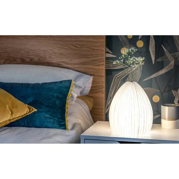 Gingko Smart Vase Light, natural bamboo