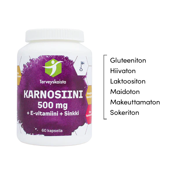 Terveyskaistan Karnosiini 500 mg 60kaps.