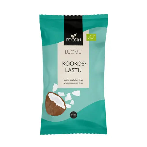 Foodin - Kookoslastu, luomu, raaka, 150