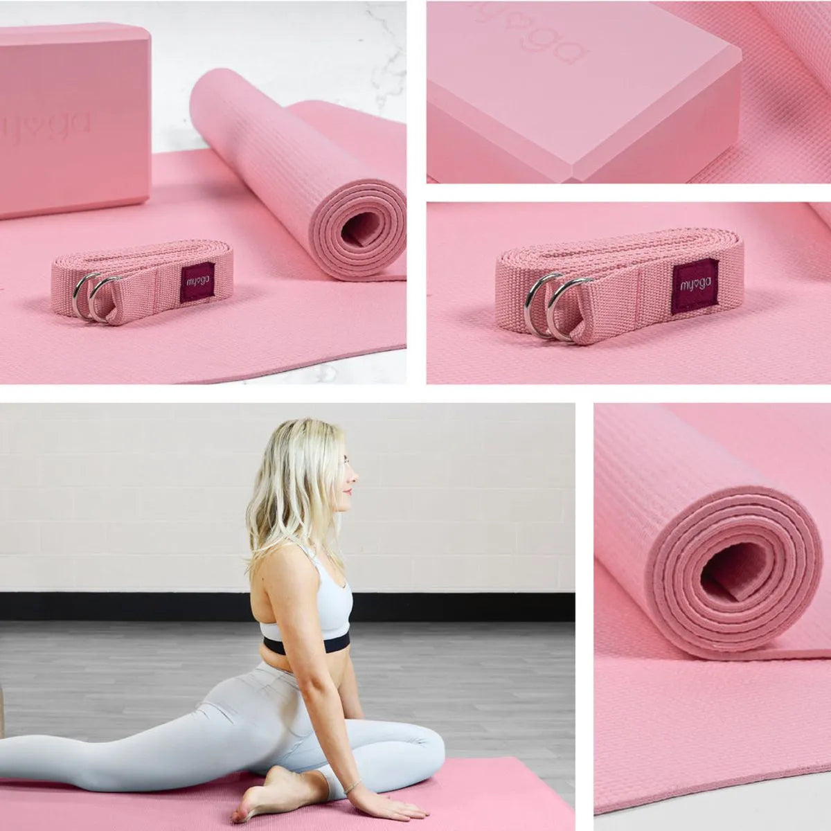 Myga Yoga Starter Kit - Vaaleanpunainen